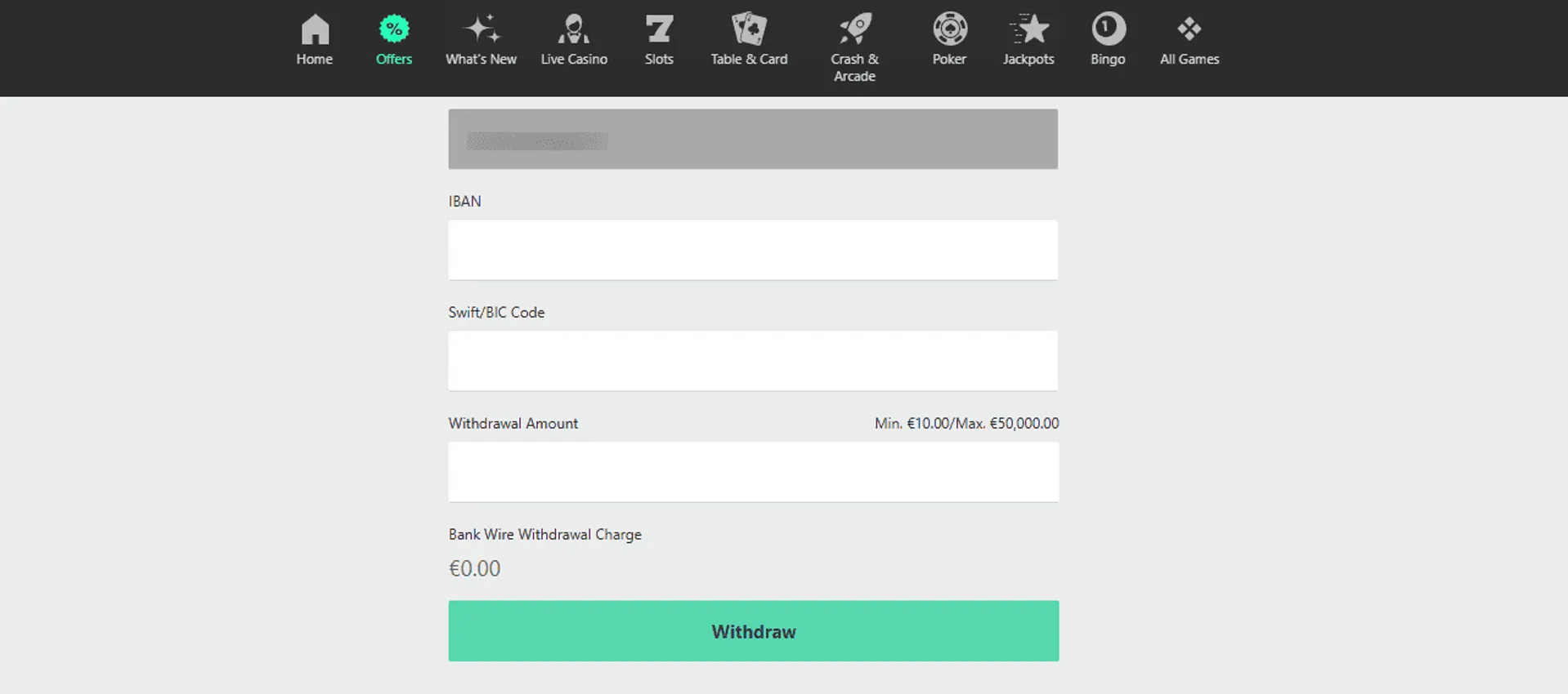 How to withdraw via bank transfer