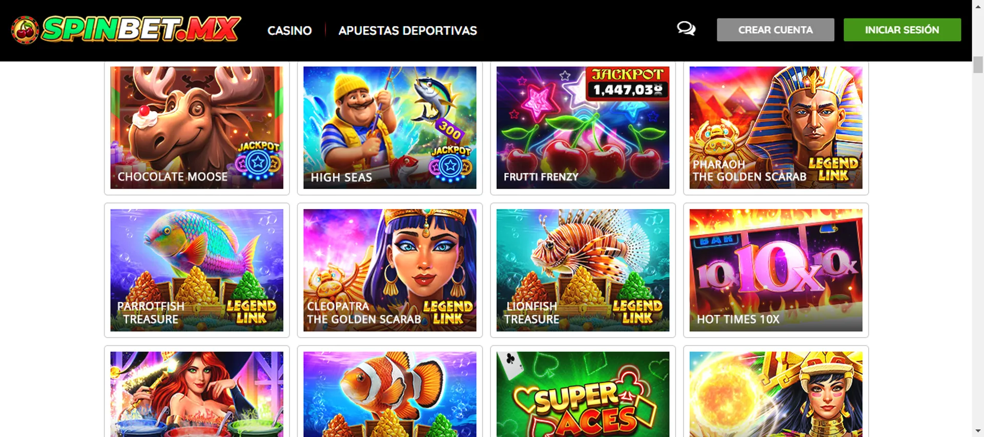 Spinbet ofrece más de 200 juegos de casino