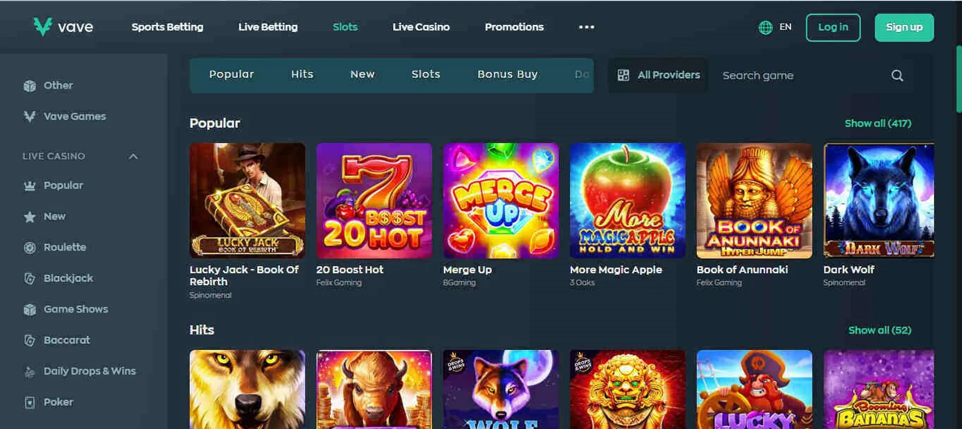 Vave casino online slots