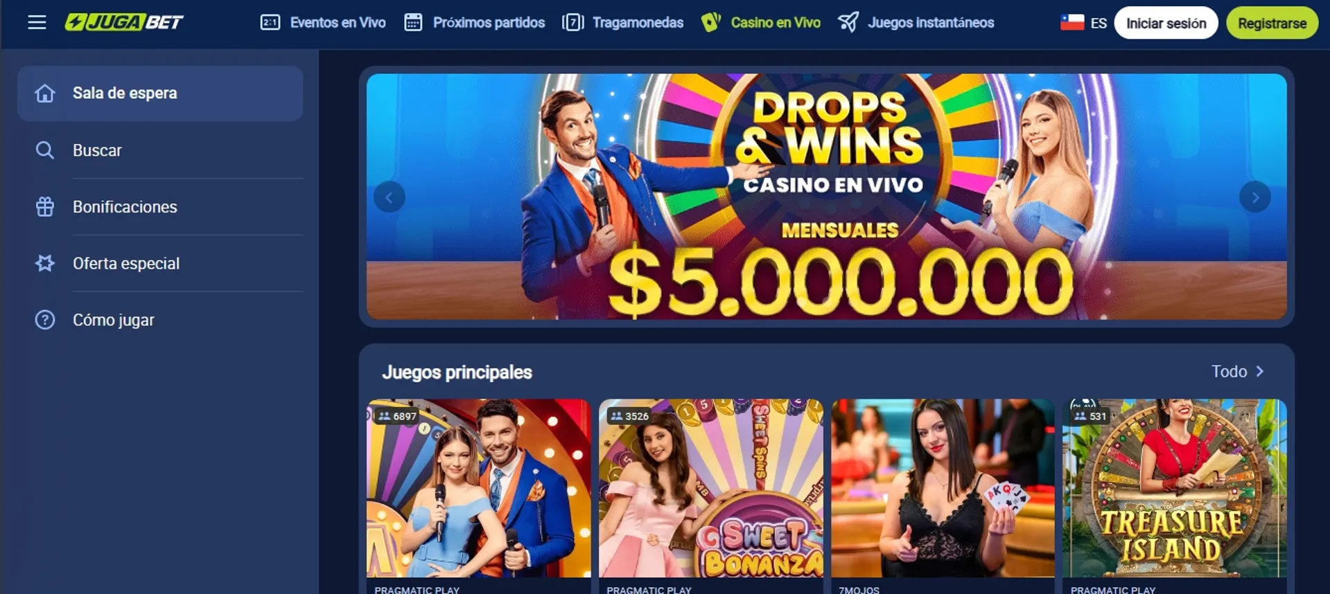 Conoce el catálogo de casino en vivo de Jugabet