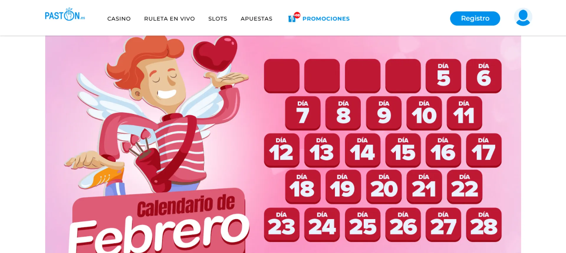 El casino Pastón establece un calendario de San Valentín