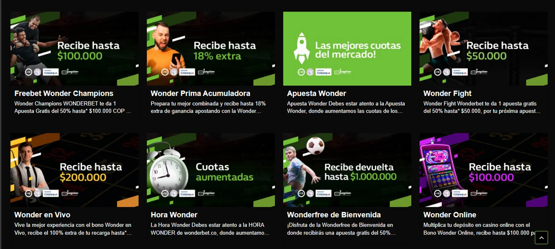 Conoce el catálogo de promociones del casino WonderBet