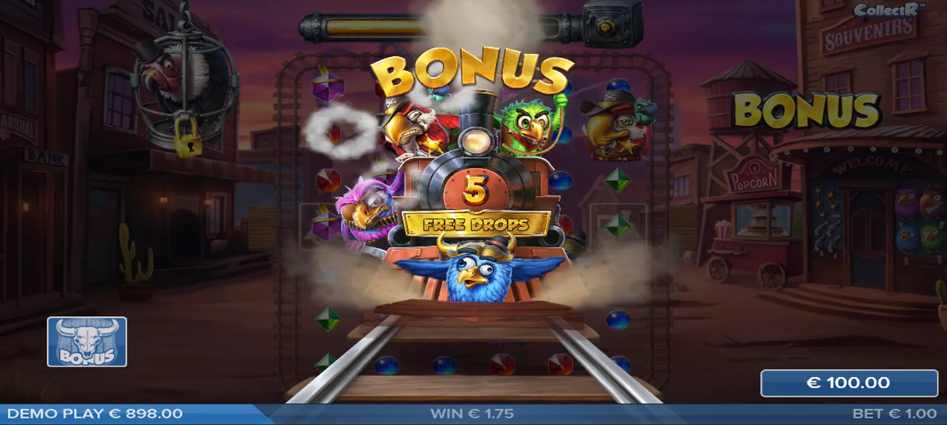 Así comienza la ronda de giros gratis en la slot Pirots 3