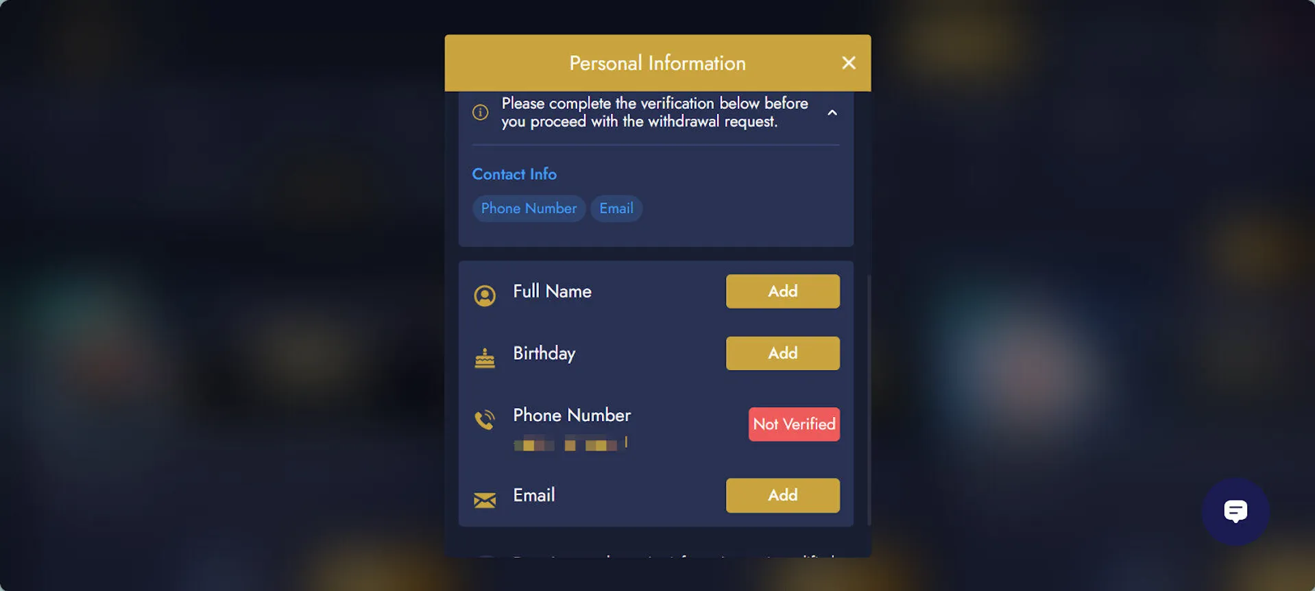 KYC and withdrawal options at Mega Casino World