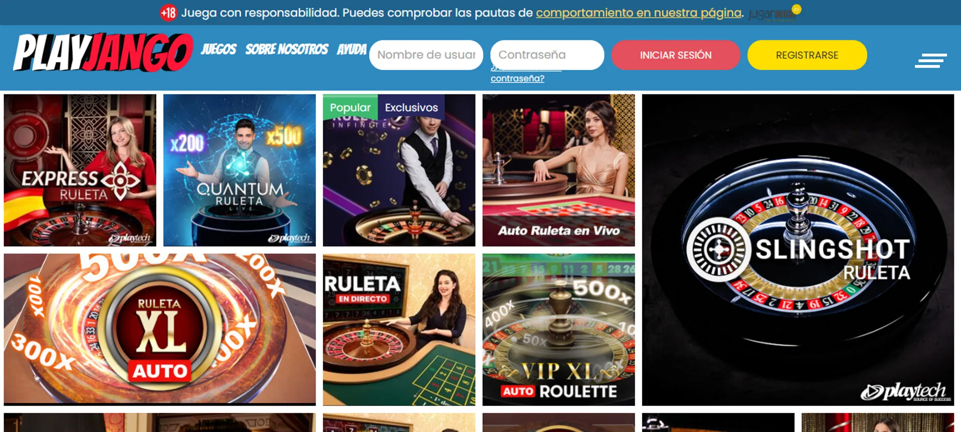 En PlayJango es posible jugar a la ruleta en vivo