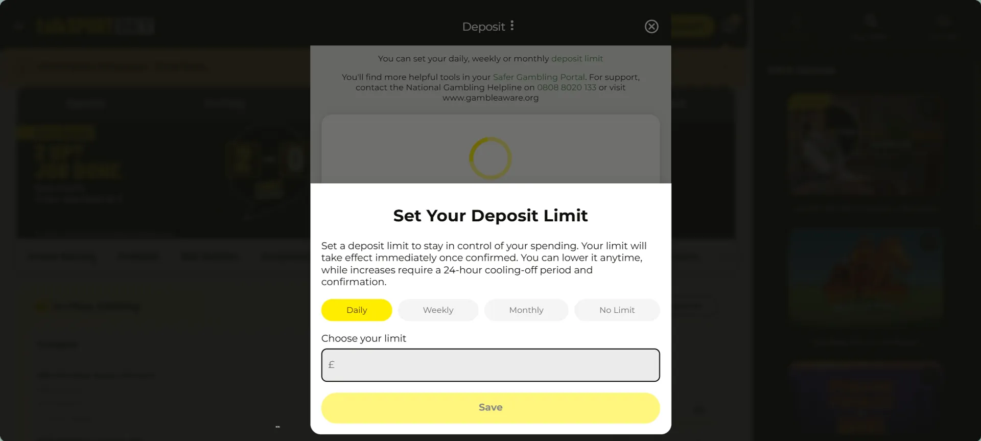 Responsible gambling tools at the talkSPORT BET casino