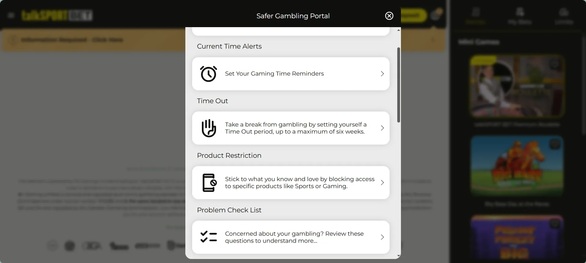 Responsible gambling tools