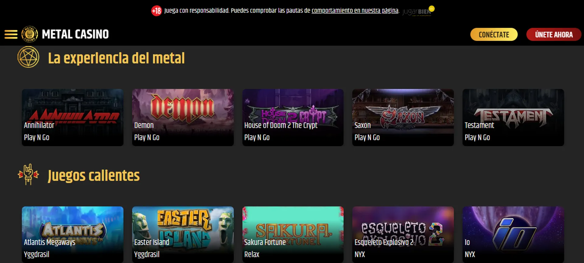 Metal casino tiene un catálogo con más de 2.000 tragaperras