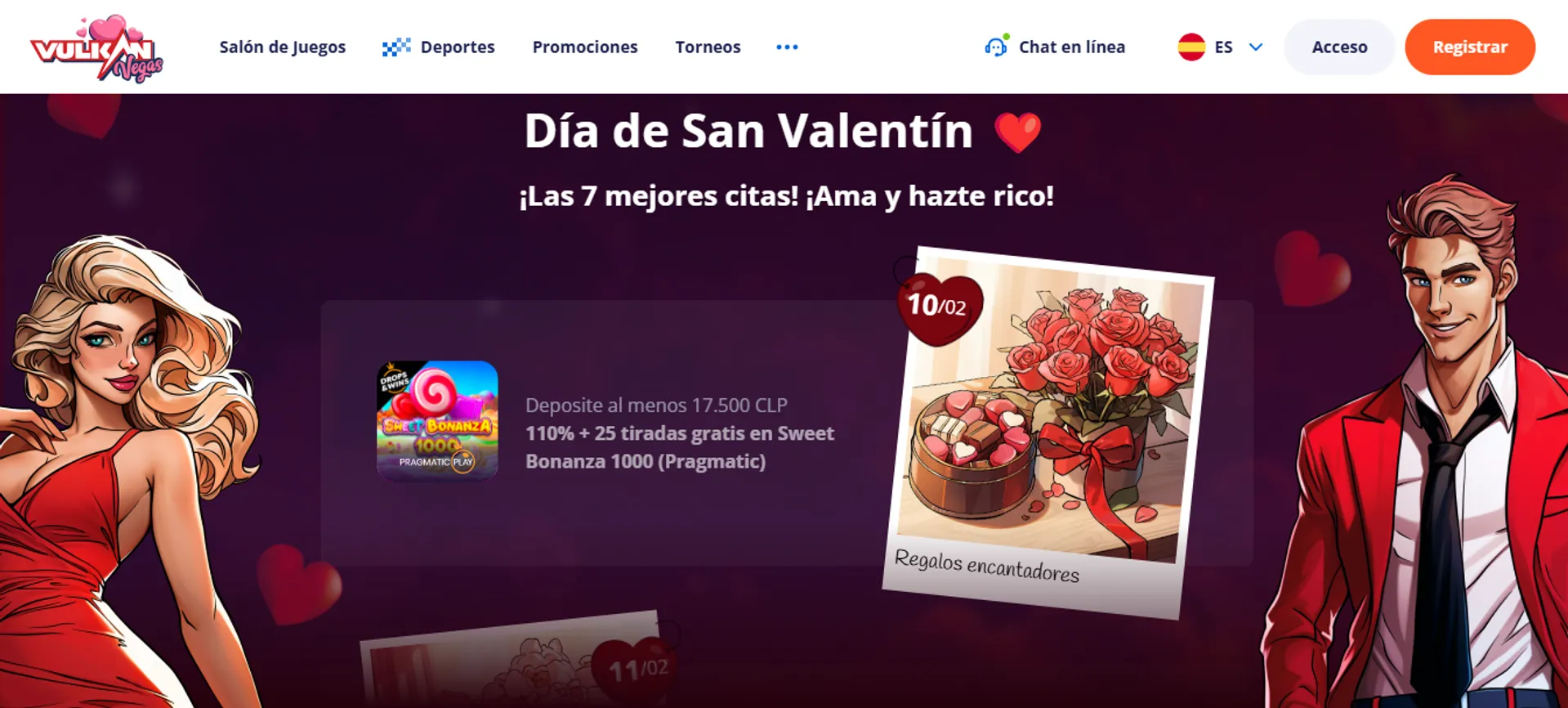 Vulkan Vegas ofrece una semana de bonos en San Valentín