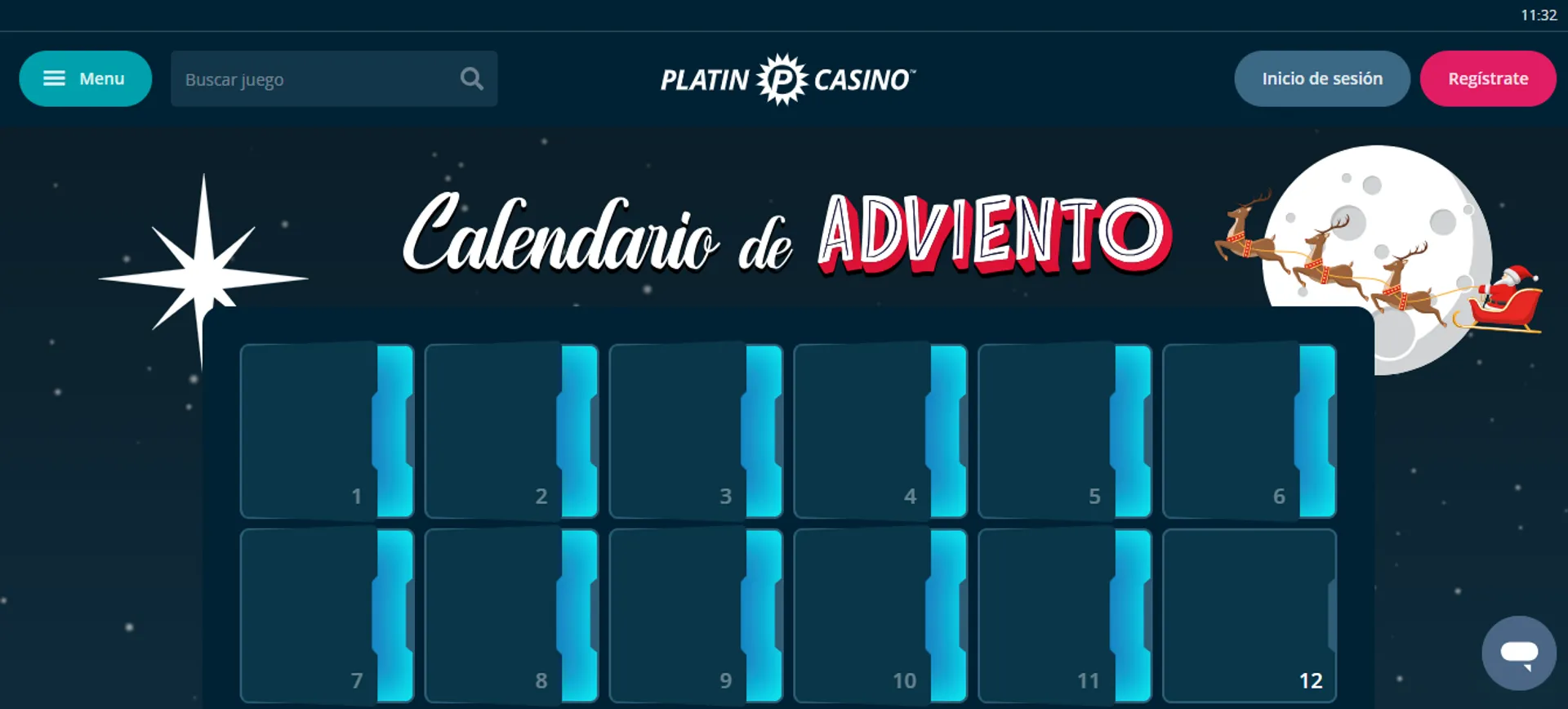 El casino Platin ofrece calendario de adviento en temporada navideña