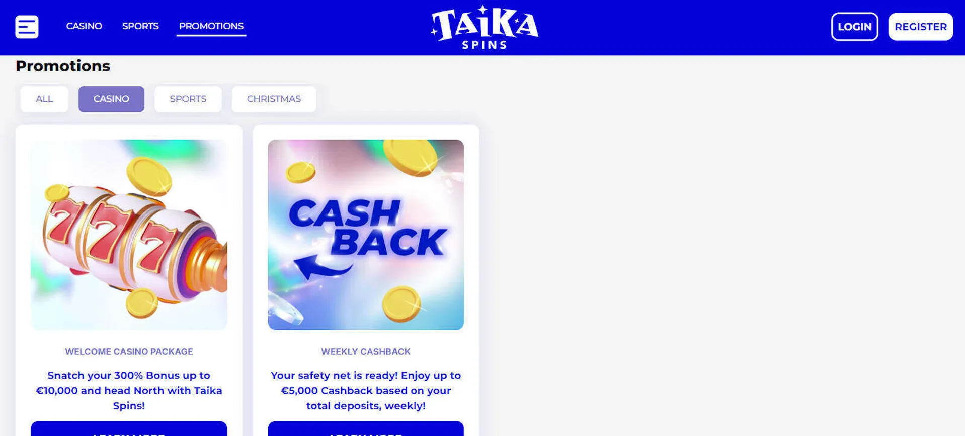 Taikaspins bonuses and promotions