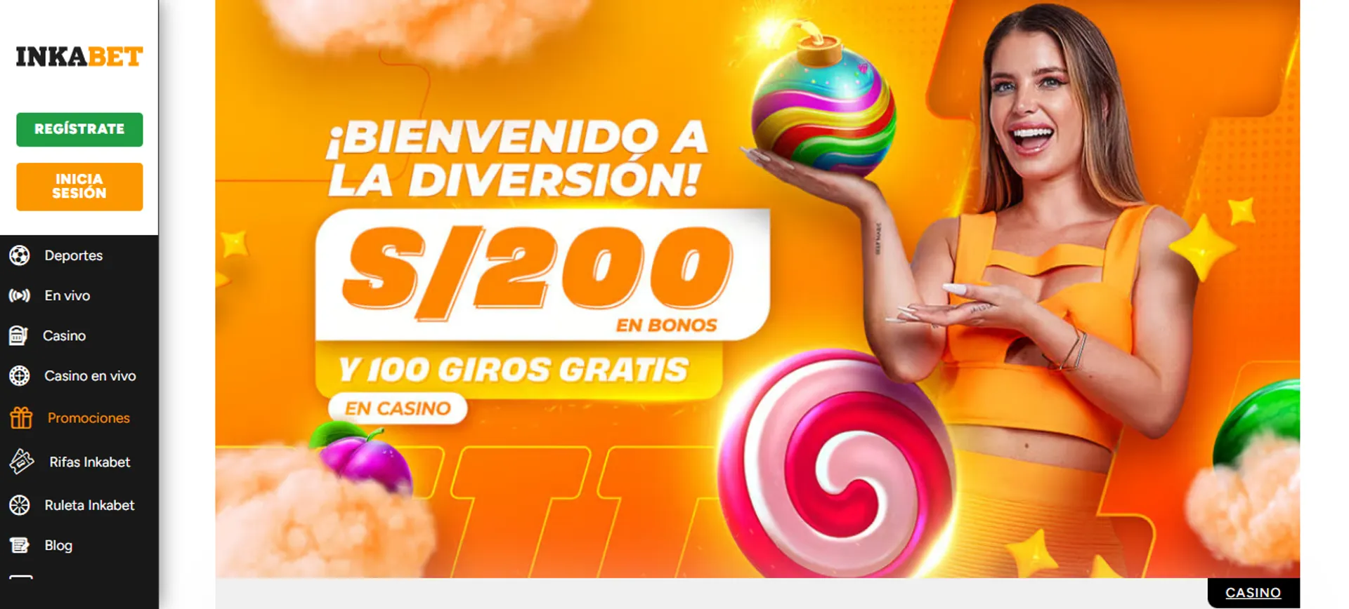 Inkabet ha establecido un bono de bienvenida de 100 giros gratis