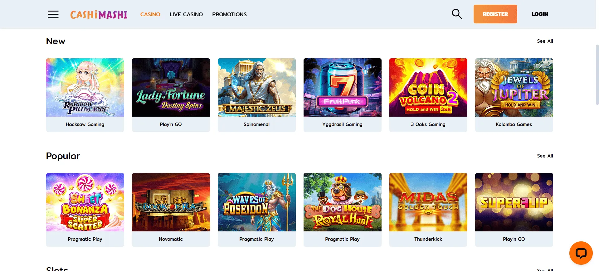 CashiMashi casino games
