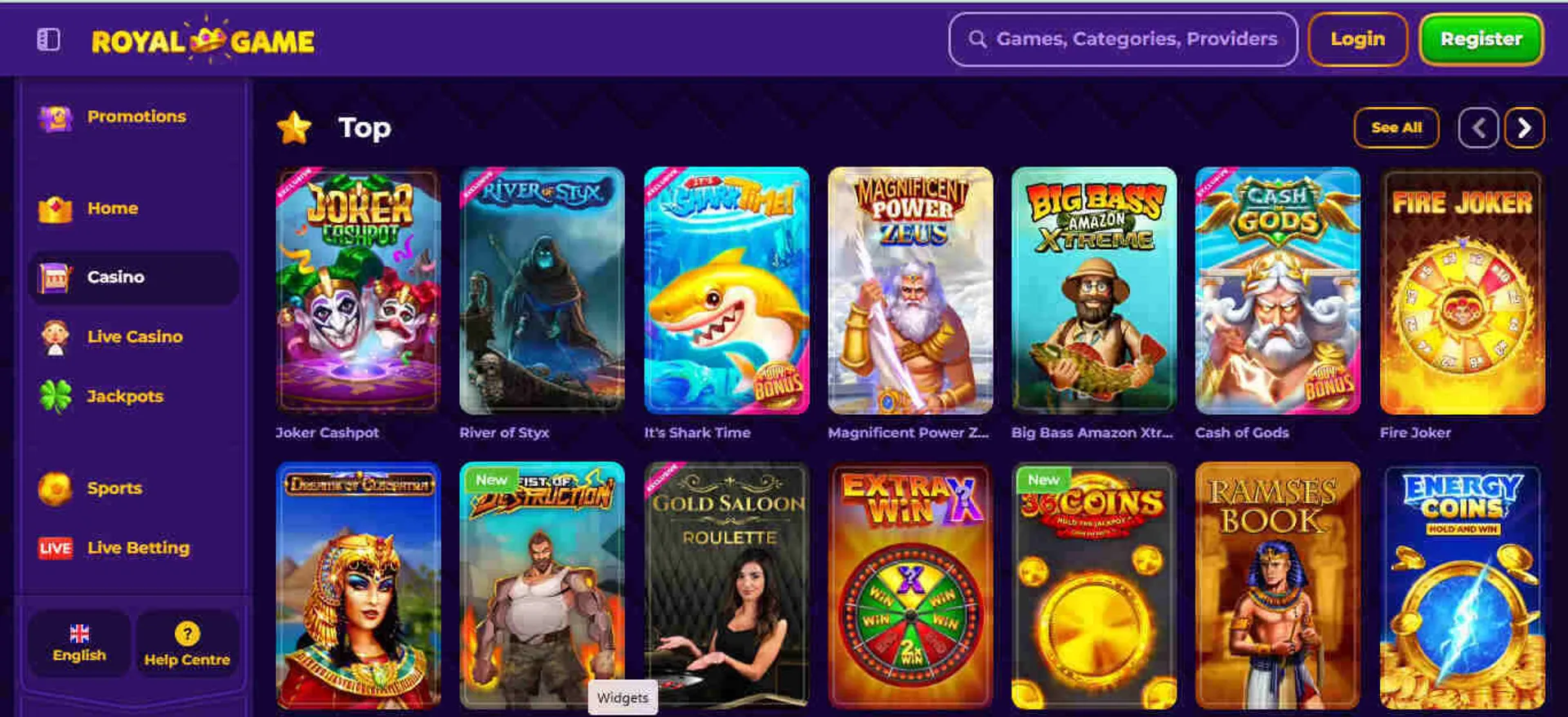 Games available at RoyalGame Casino