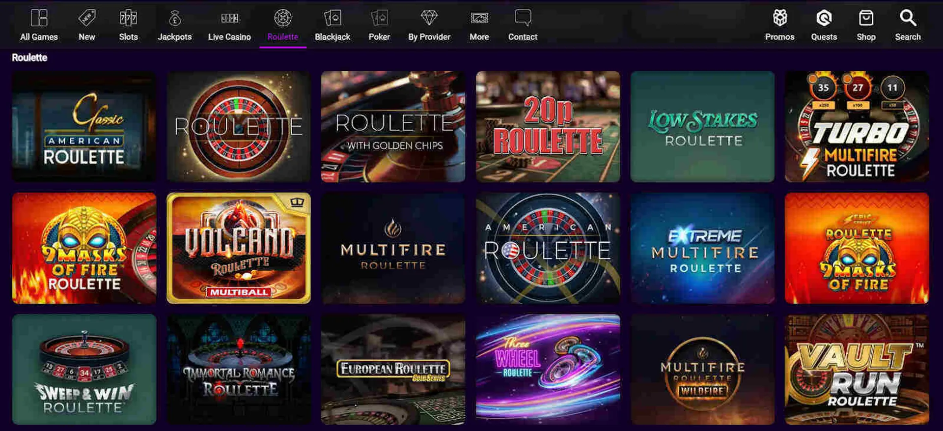 Jackpot City table games