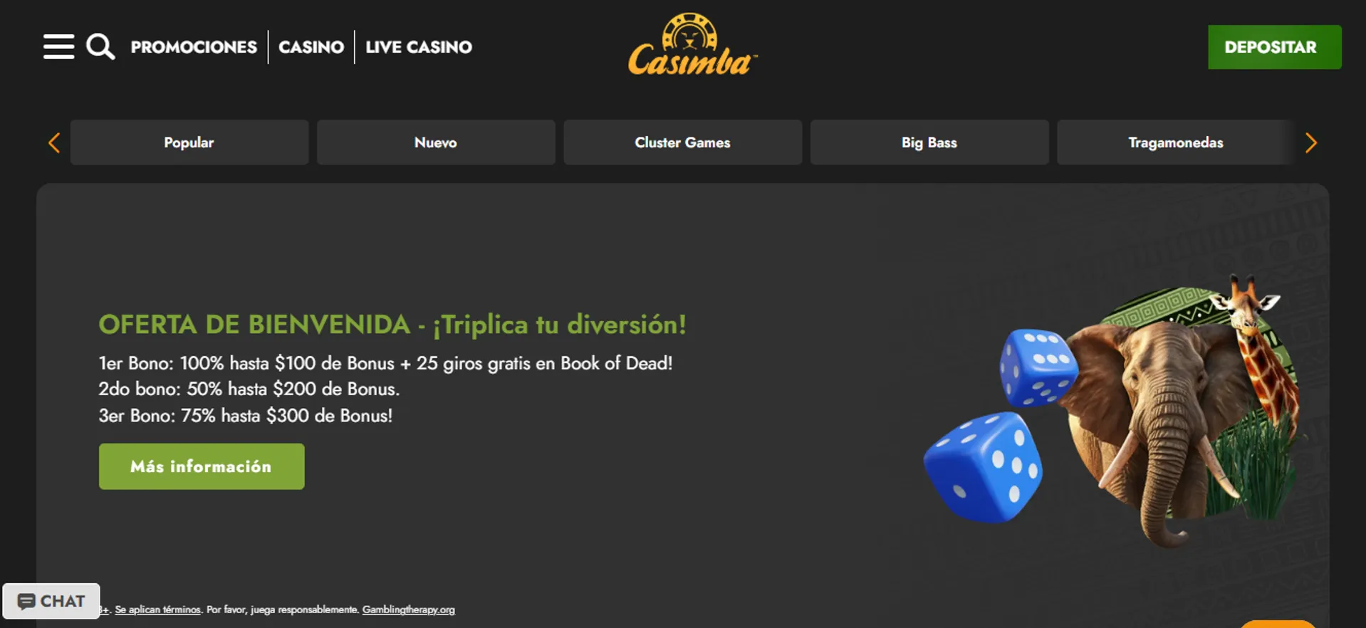 Casimba ofrece diferentes bonos de casino