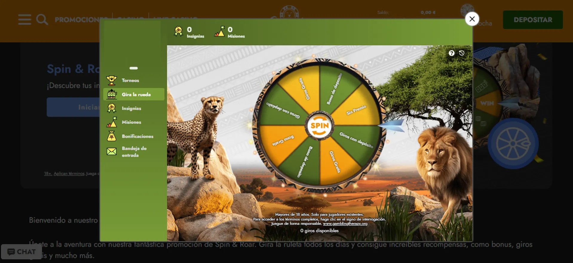 En Casimba puedes girar una ruleta de premios todos los días