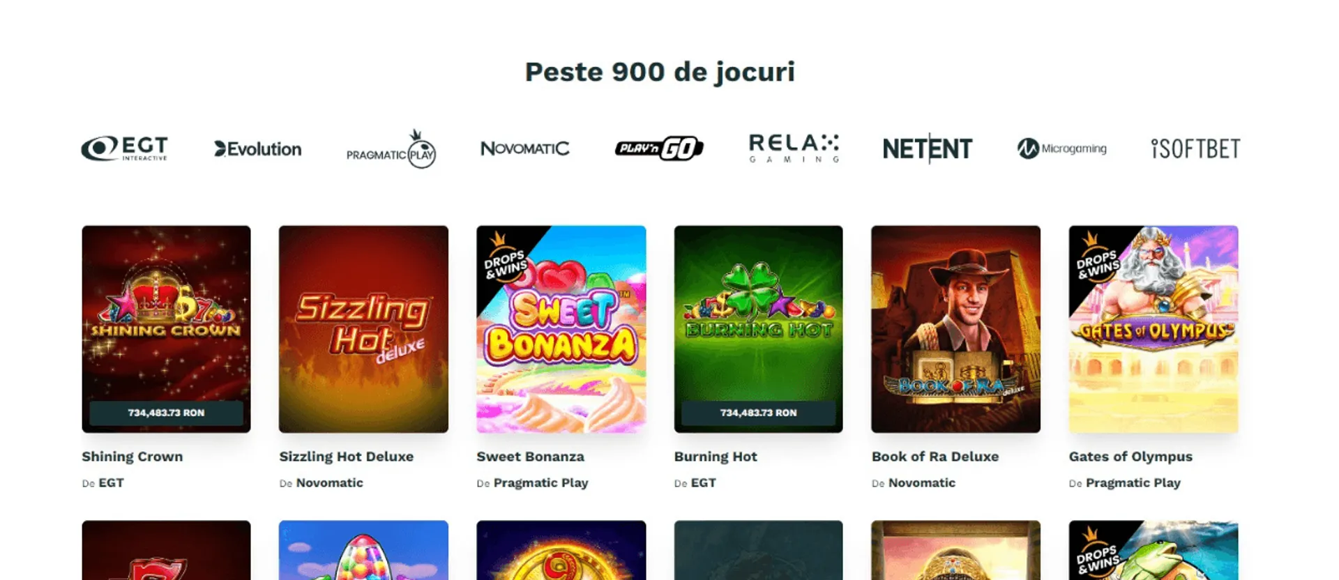 Jocuri oferite pe Magic Jackpot Casino