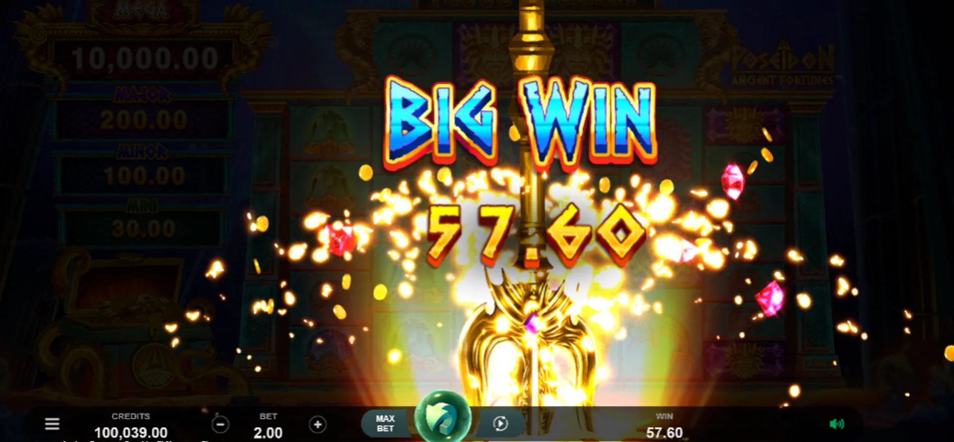 Poseidon ancient fortunes megaways big win