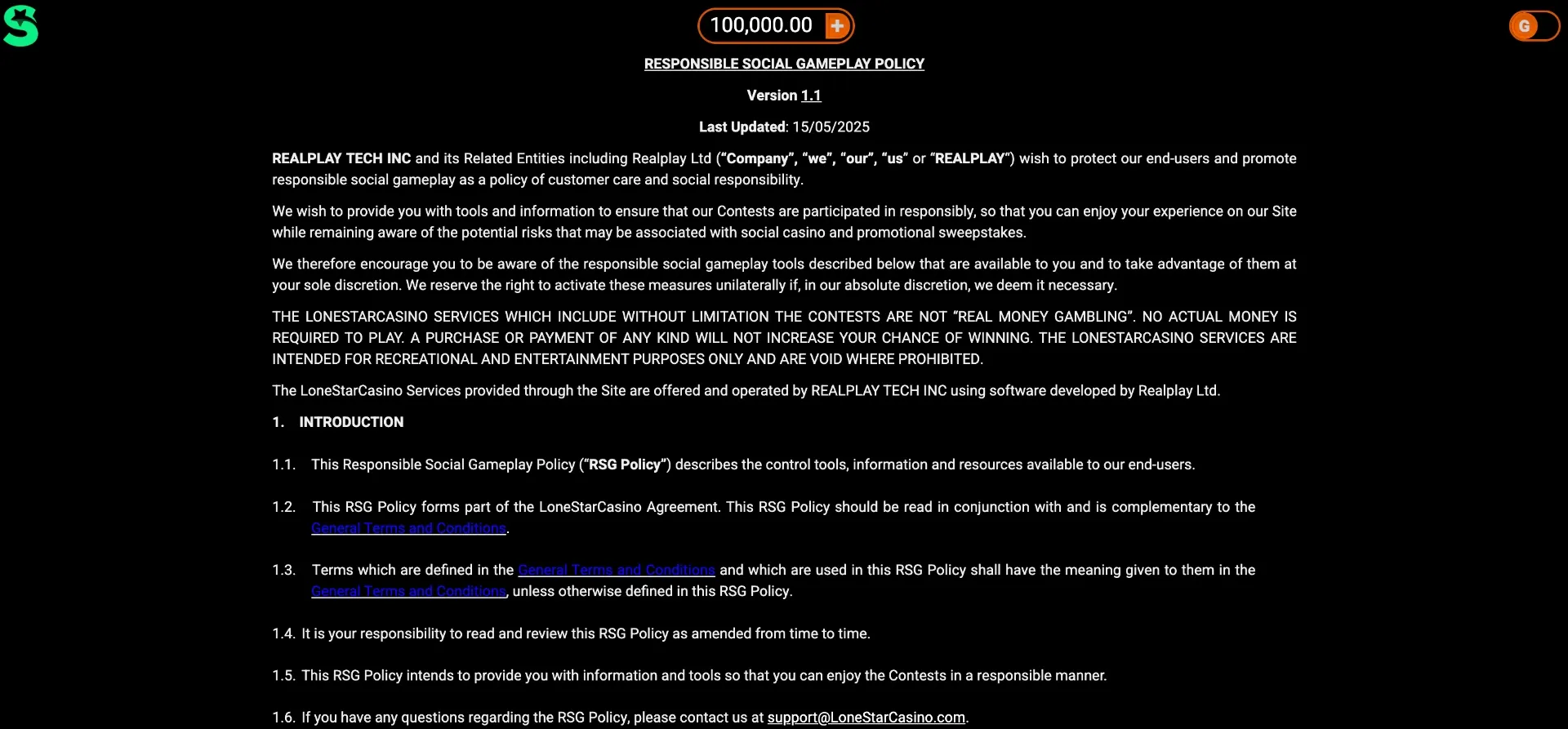 Lonestar casino responsble gaming