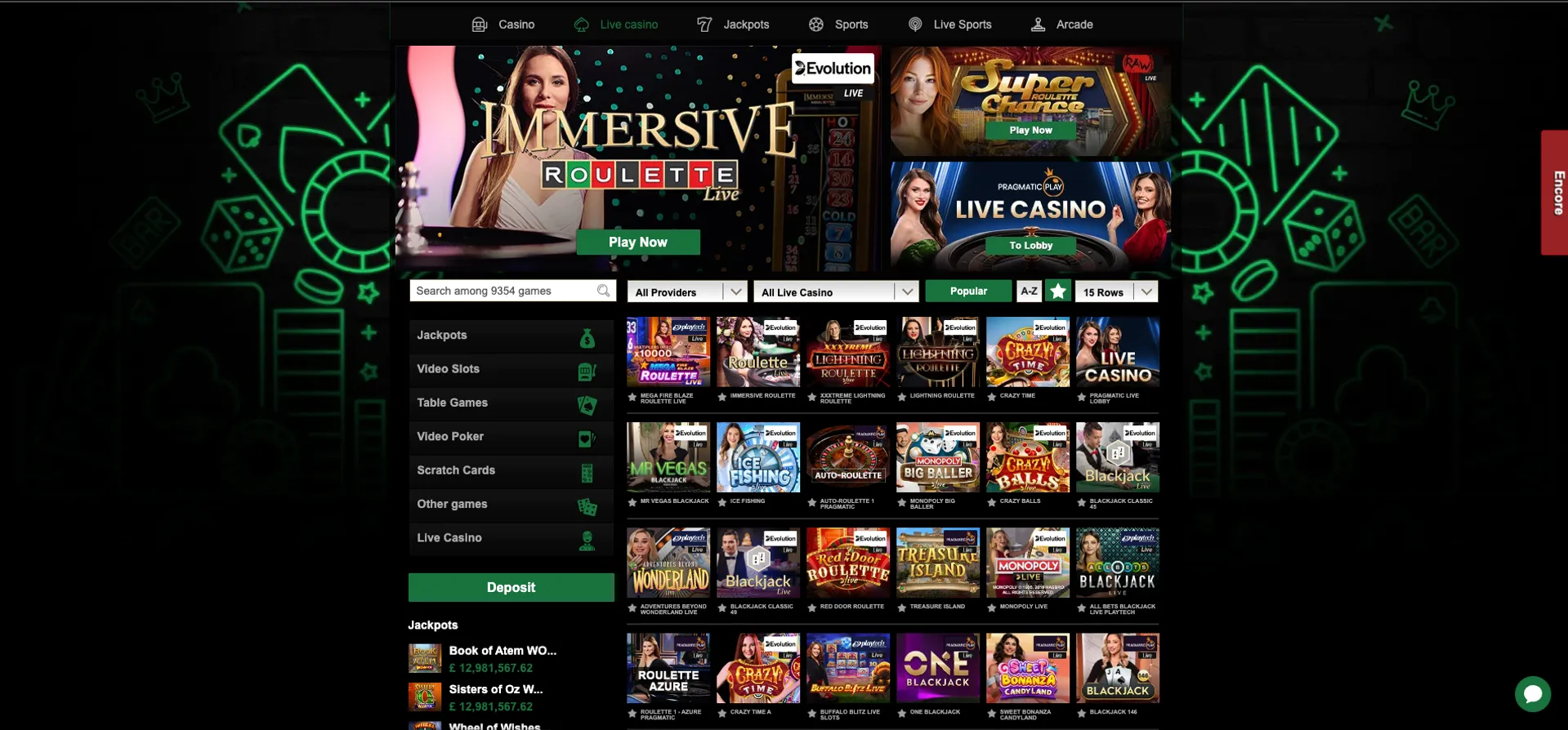 Mr Vegas live casino