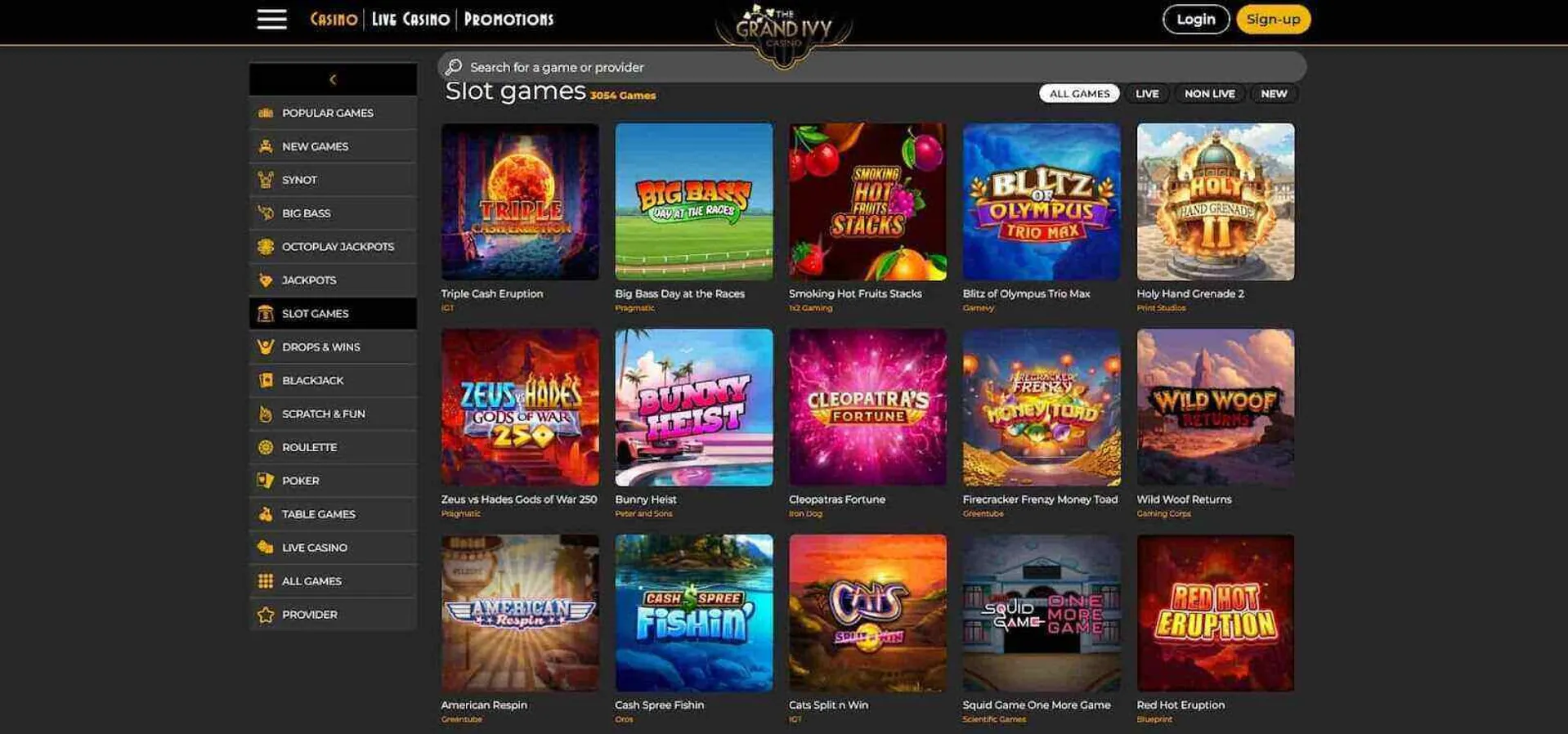 Grand Ivy Casino online slots and Megaways