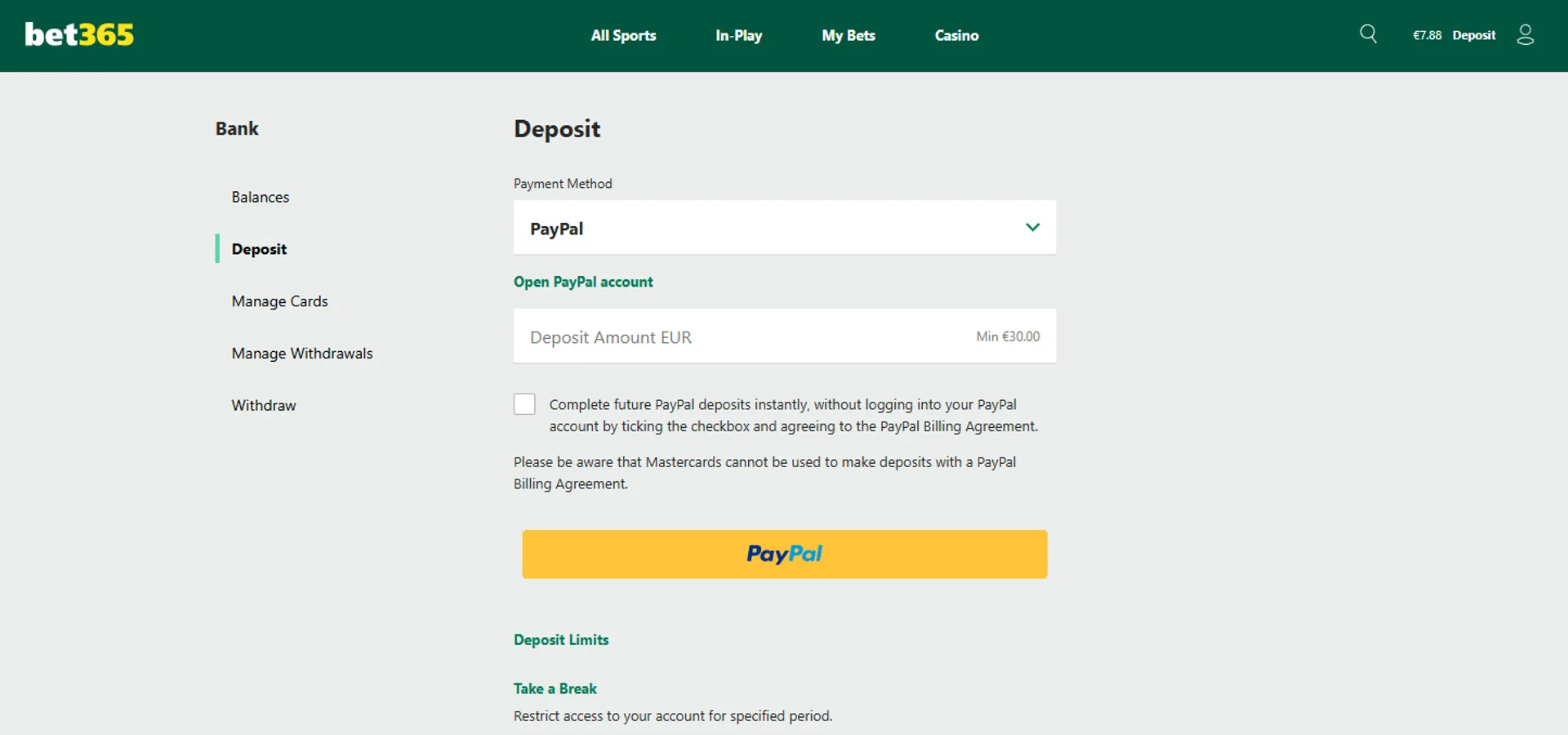 How to deposit via PayPal