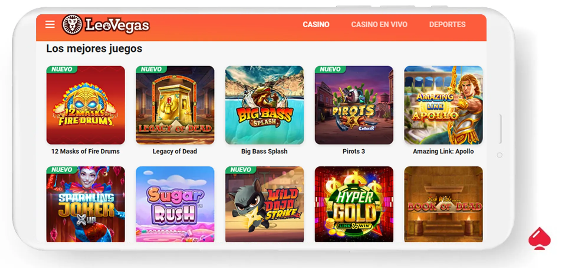 LeoVegas tiene una sección de juegos de casino populares en su plataforma