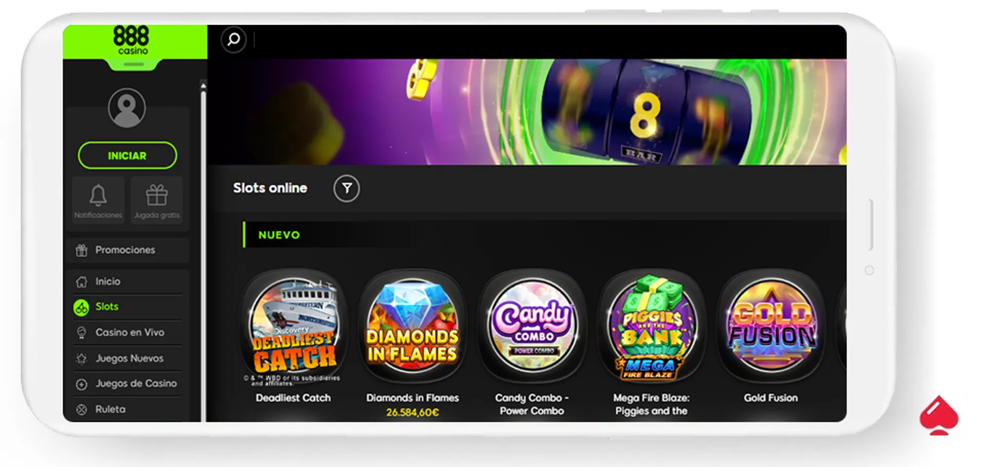 888Casino tiene variedad de juegos de casino online