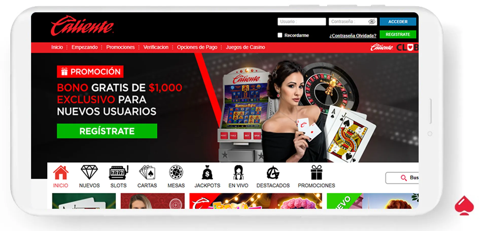 El casino Caliente tiene uno de los mejores bonos sin depósito de México