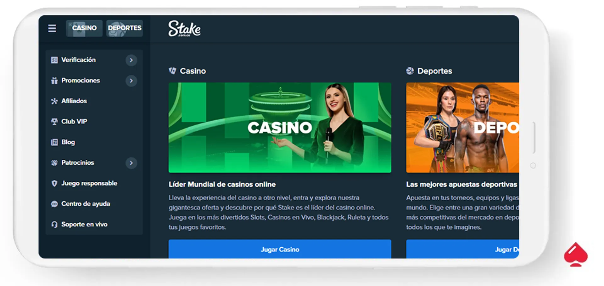 Stake es un casino online con pagos inmediatos