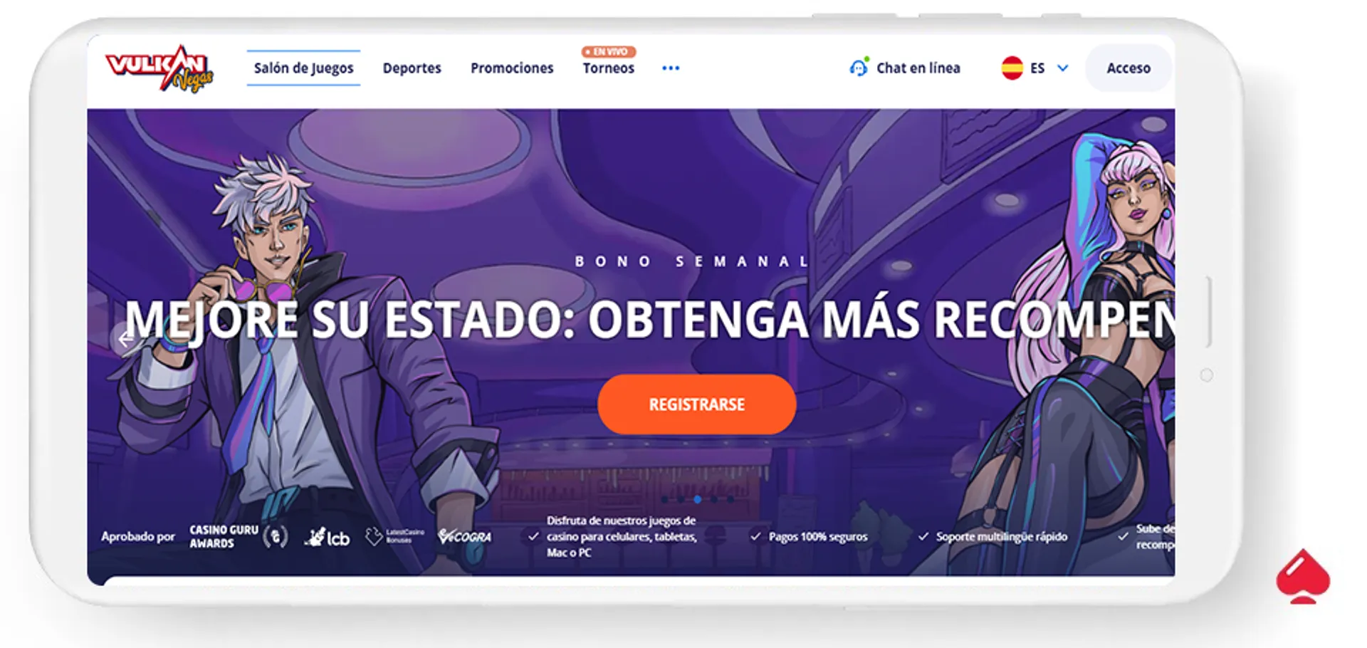 El casino online Vulkan Vegas acepta pesos argentinos