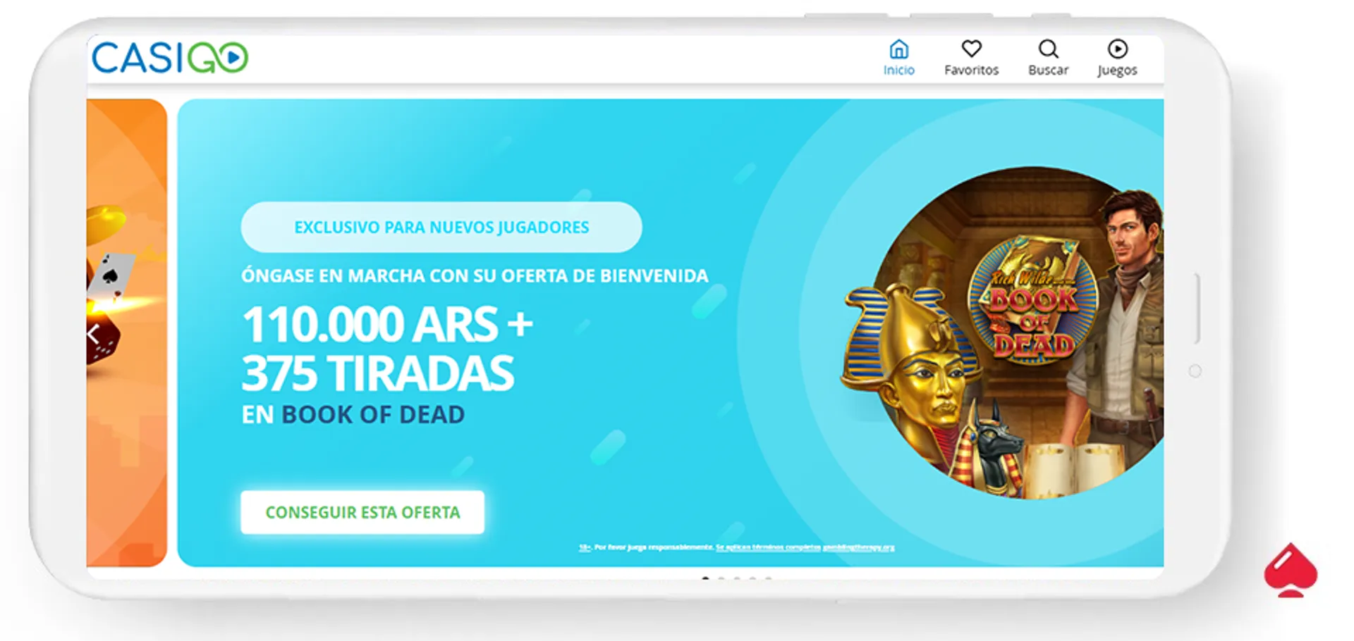 El casino online CasiGO acepta pagos con la tarjeta Naranja