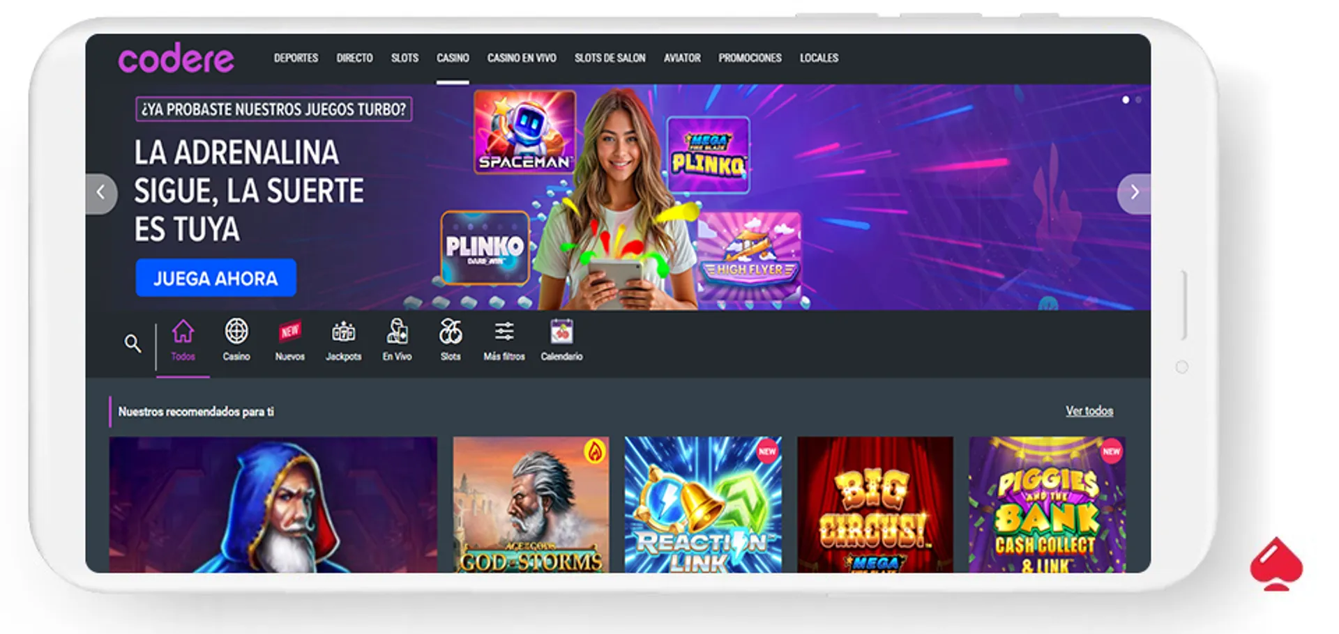 El casino Codere acepta retiros con Halcash