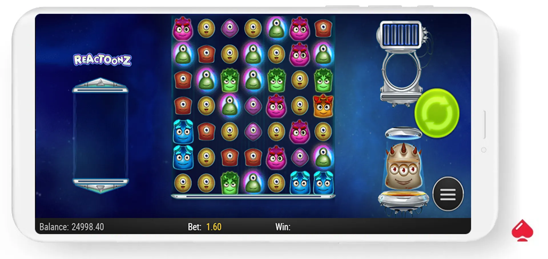 Captura de la slot Reactoonz