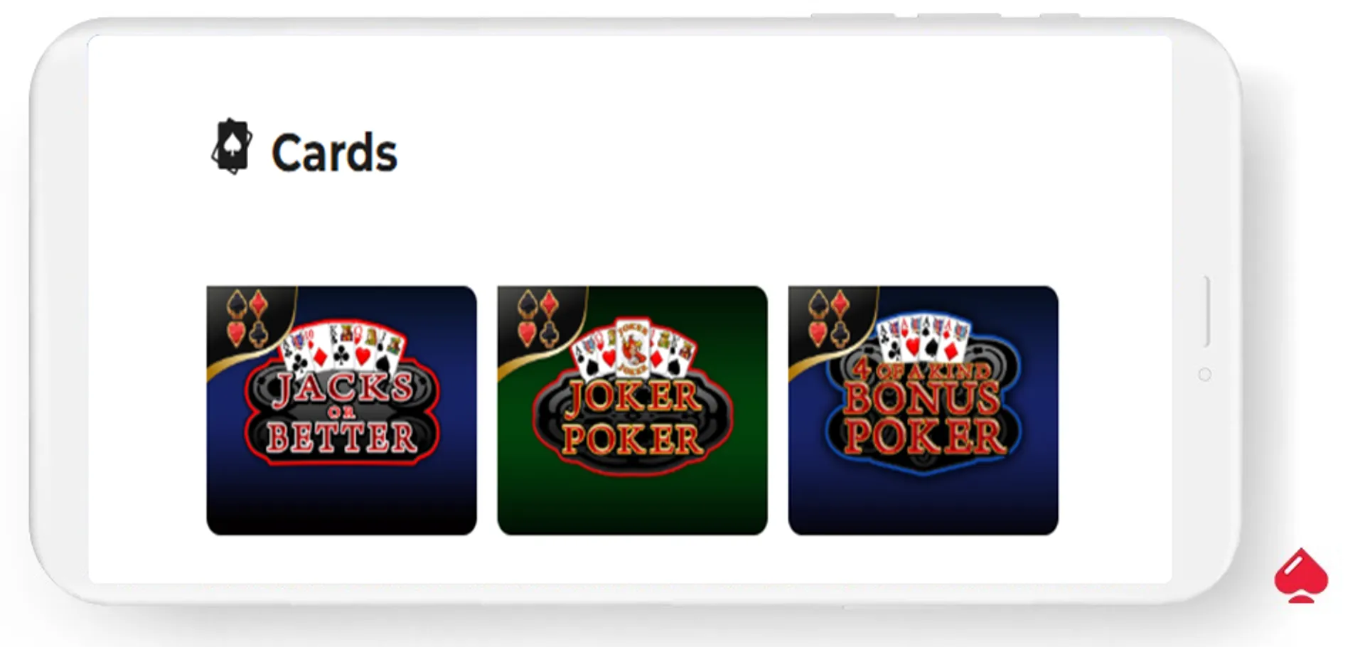 Imagen de los juegos de video poker del proveedor Amusnet