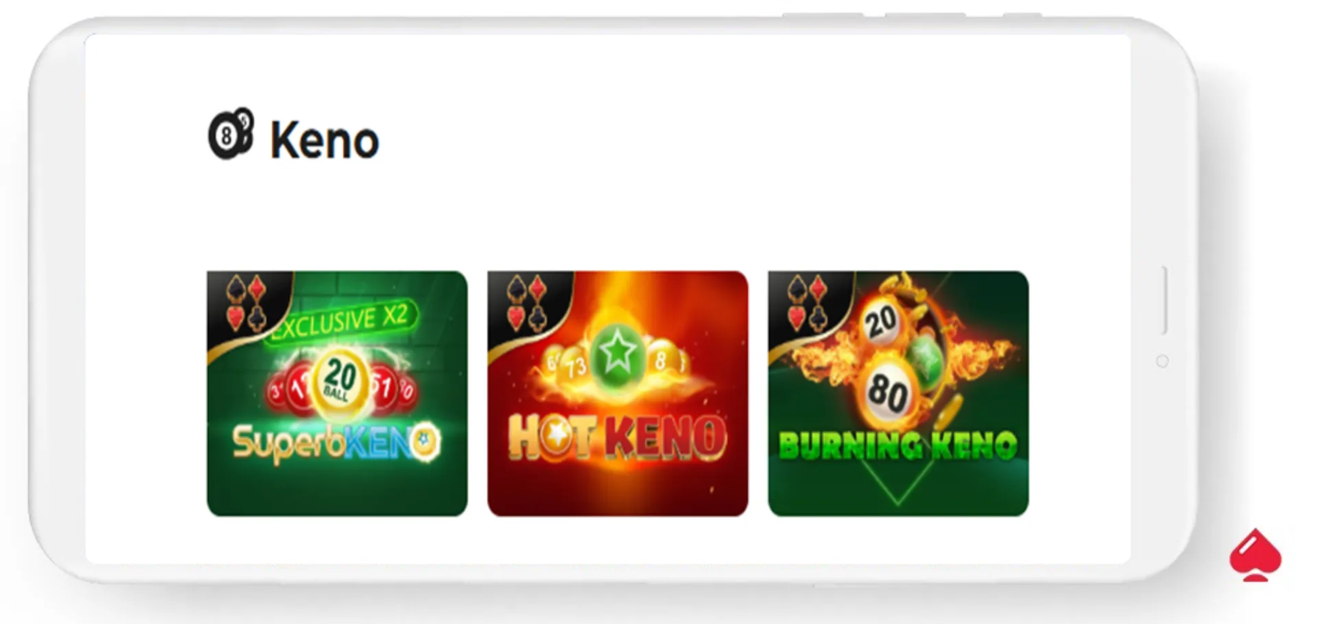 Algunos juegos de Keno diseñados por el proveedor Amusnet