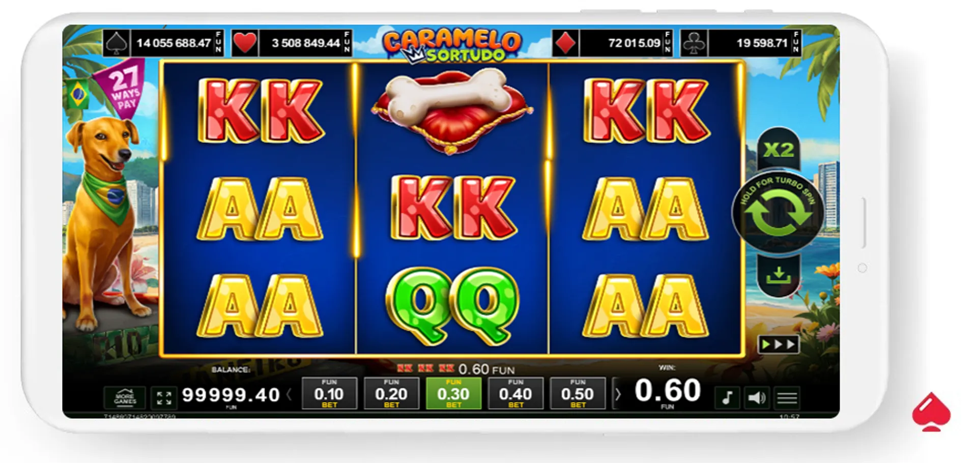Captura del juego Caramelo Sortudo, de Amusnet