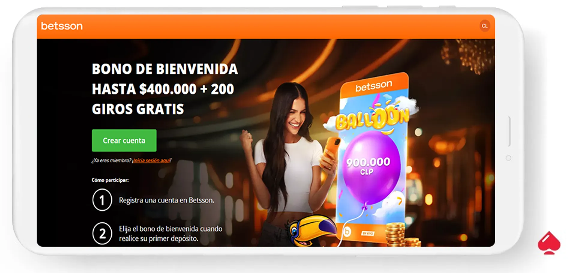 Betsson ofrece un bono de giros gratis