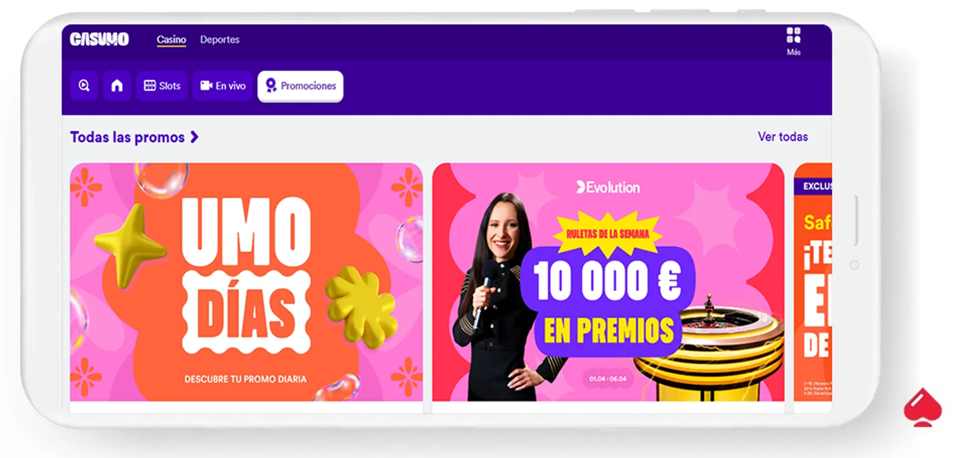 Bonos diarios en el casino online Casumo España