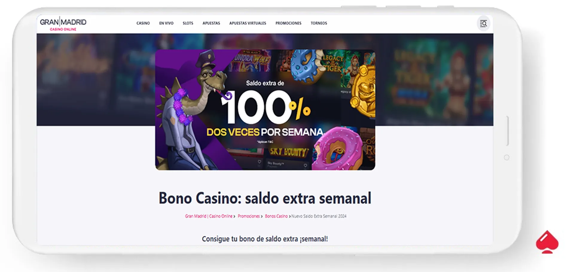 Bono de recarga en el casino Gran Madrid España