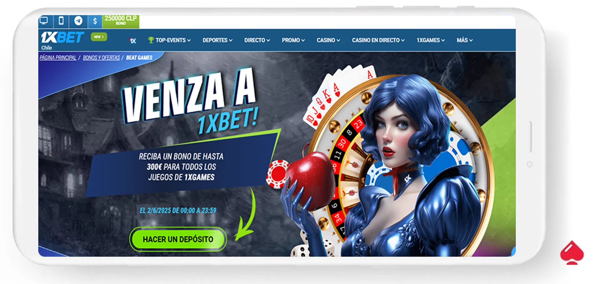 Bono de recarga del casino online 1xbet en Latinoamérica