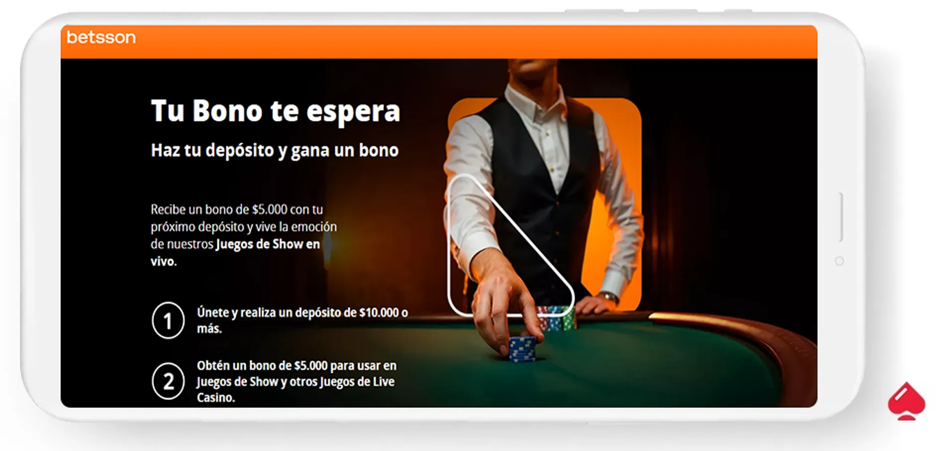 Bono de recarga del casino Betsson en Latinoamérica