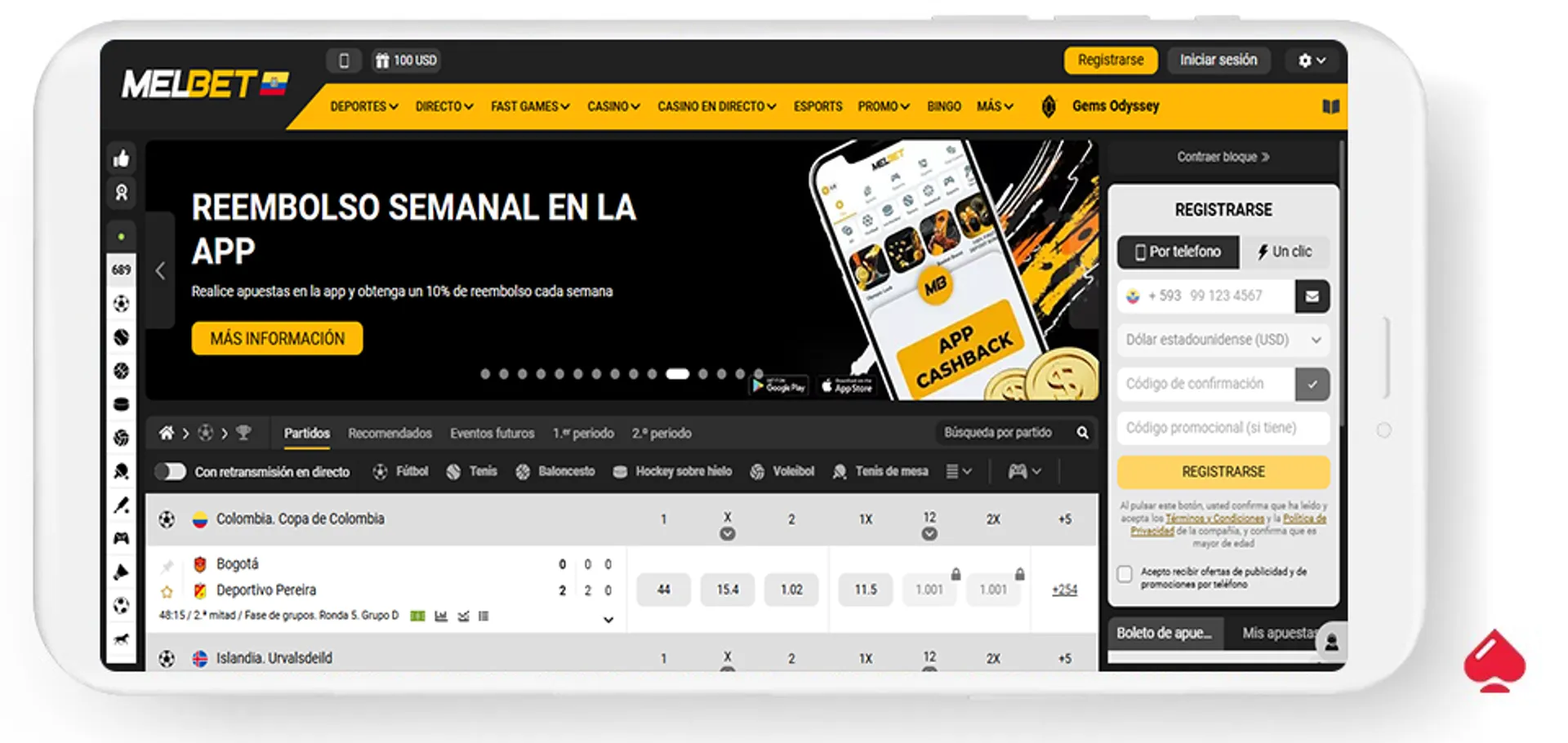 Casino online Melbet en su versión para Ecuador