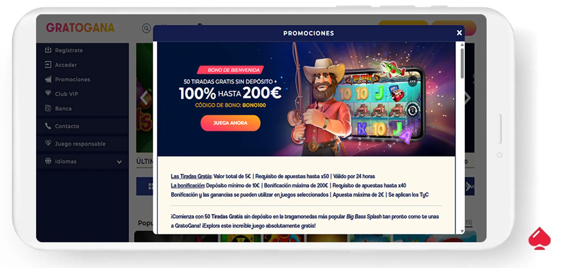 Gratogana Casino ofrece giros gratis sin depósito en España