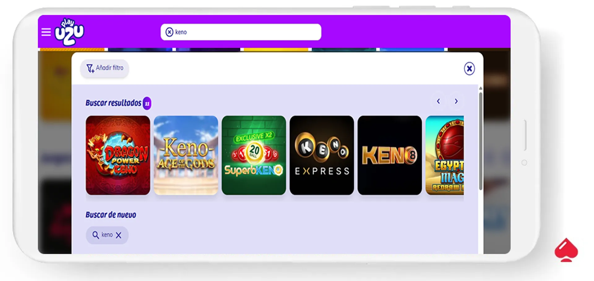 PlayUZU tiene juegos de keno