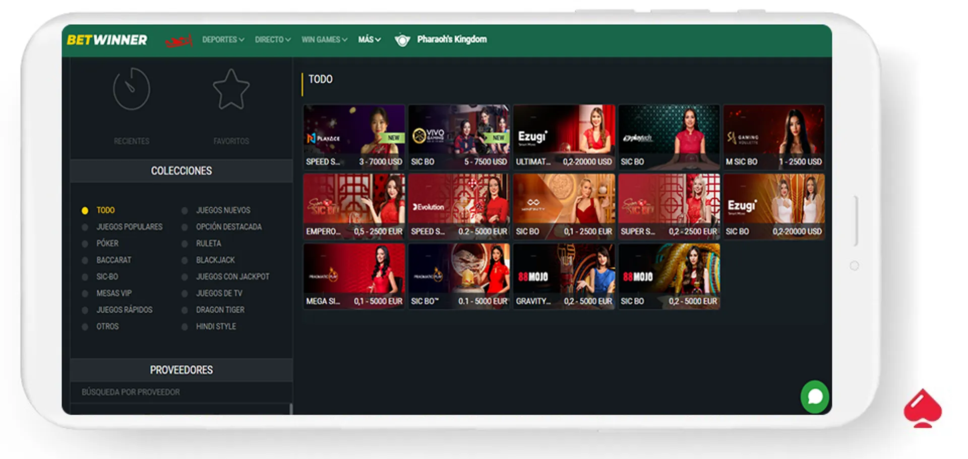 Betwinner Casino ofrece varios juegos de Sic Bo