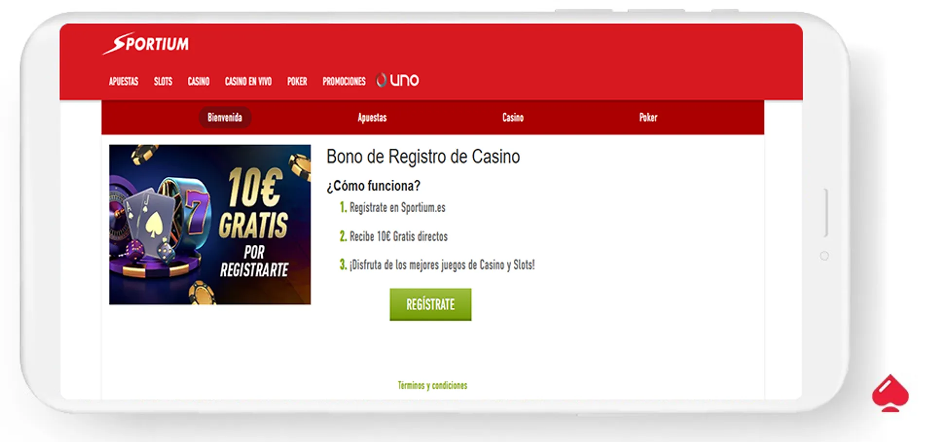 En Sportium encontrarás un bono sin depósito de 10 euros