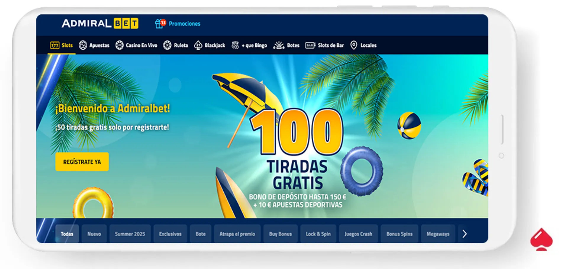 El casino Admiralbet acepta depósitos desde 5 euros