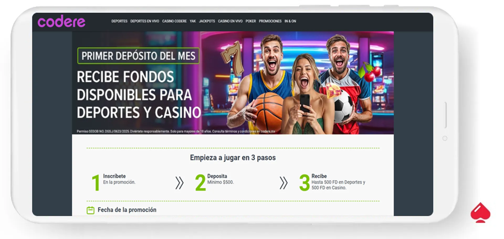 Codere ofrece un bono de recarga en México